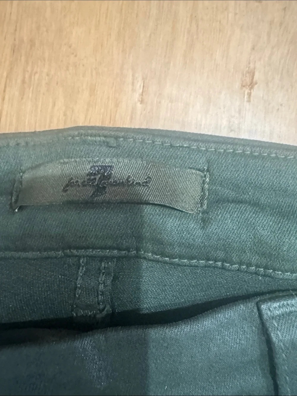 7 For All Mankind Dark Green Skinny Women's Pants - Picture 2 of 4